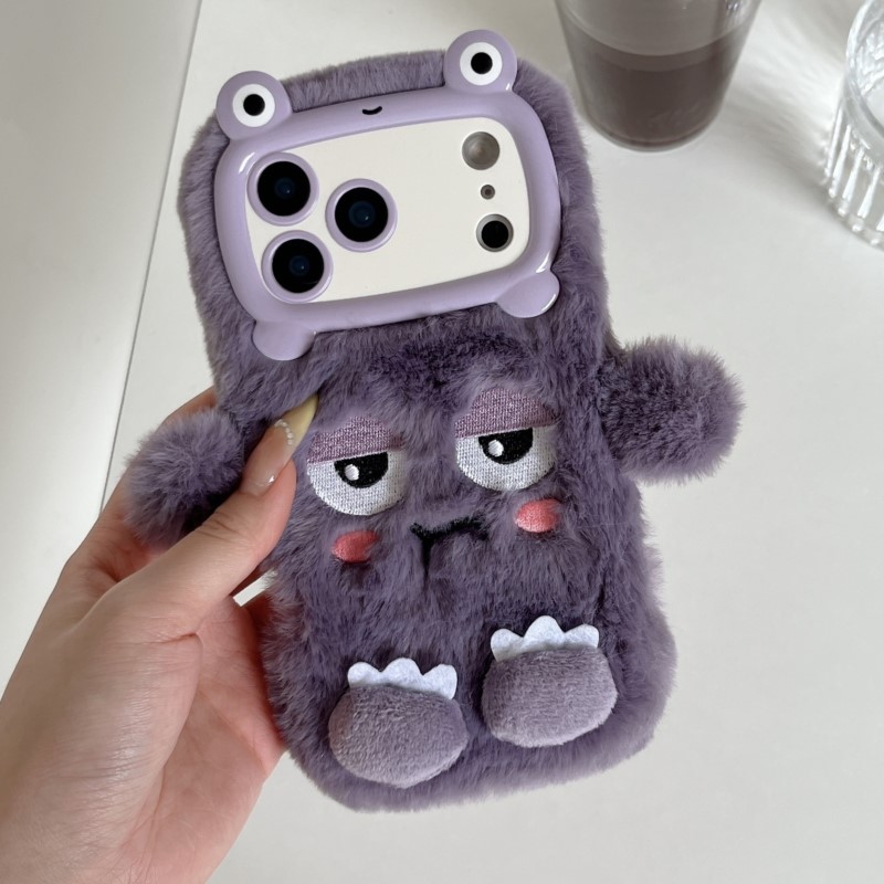 Phone Cases For Iphone 16 - かわいい漫画風おやすみ表情のiPhoneケース（iPhone 17、16、15、14、13 Pro Max対応）ぬいぐるみのような柔らかい保護カバー