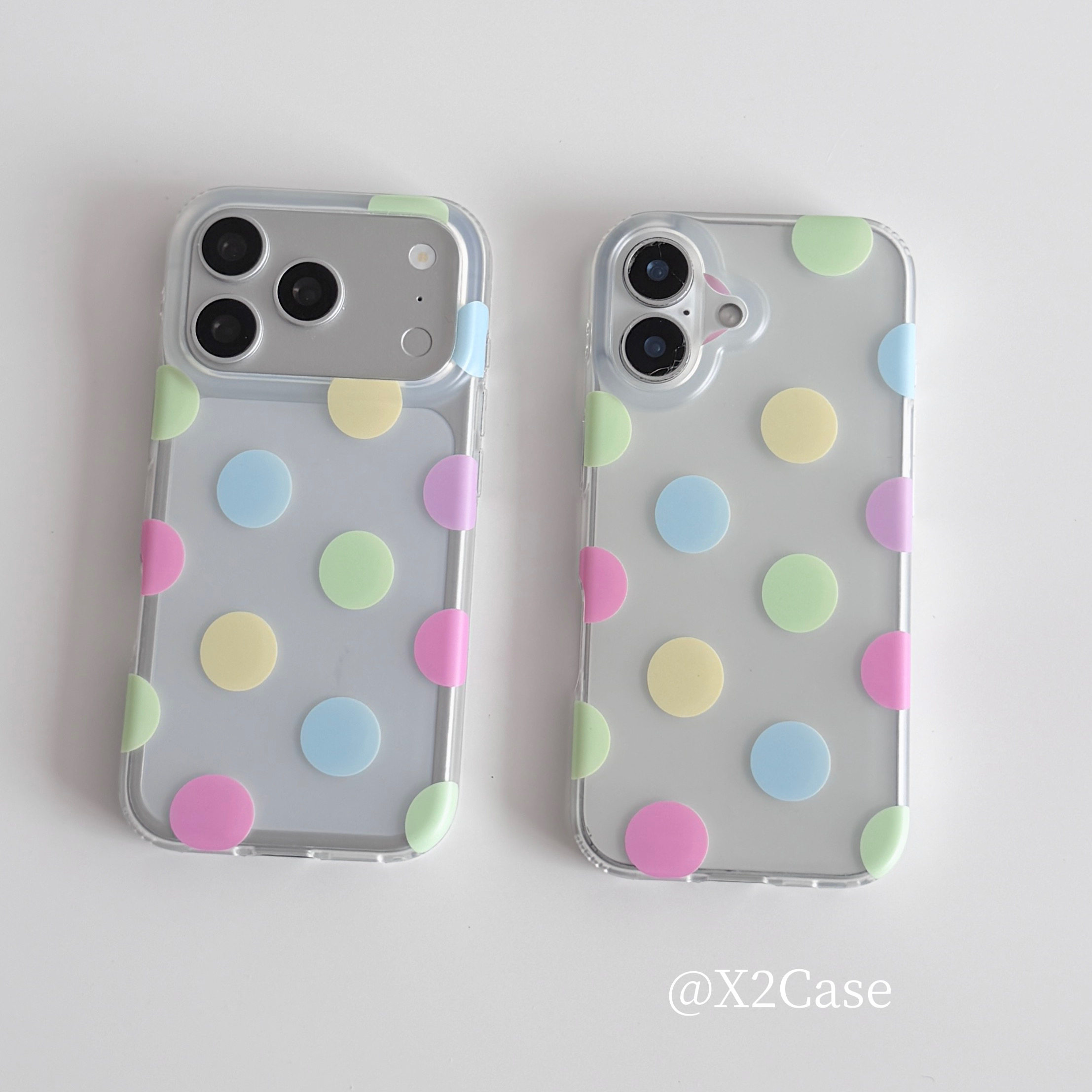 Phone Cases Xr Iphone - 韓国インスタ風カラフルな水玉模様マットスマホケース iPhone Ultra18 17Air 16 15