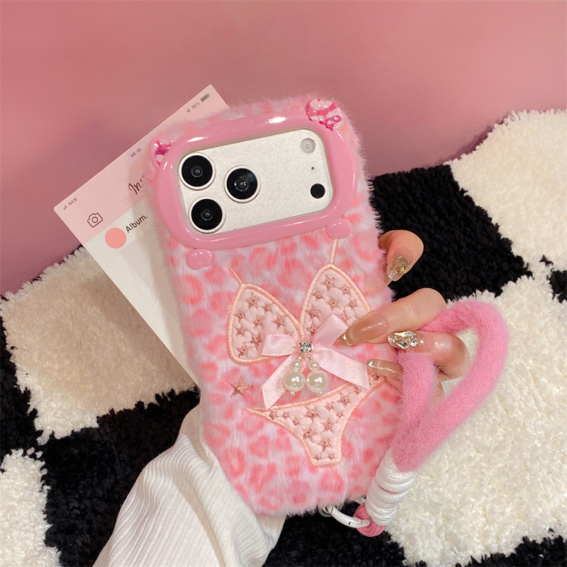 高級感のあるレオパード柄ビキニプリントのぬいぐるみ風スマホケ - Phone Cases For Iphone 16 のレビューと価格