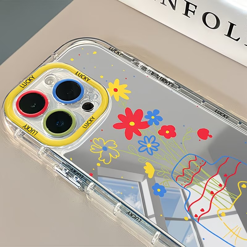 夏のデイジー柄猫花瓶デザインミラー付きスマホケース iPho - Phone Cases Xr Iphone のレビューと価格