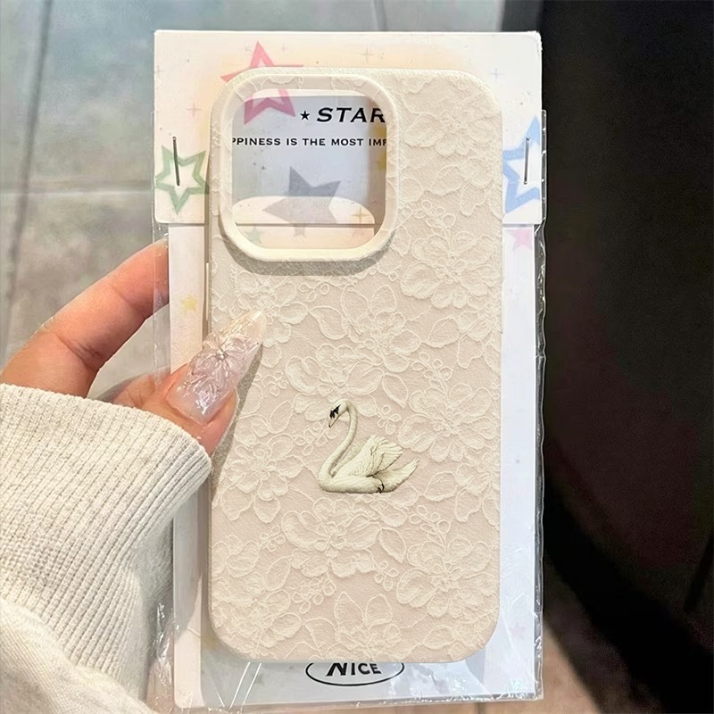 レーススワン柄ライチテクスチャスマホケース iPhone 1 - Phone Cases Iphone 13 のレビューと価格