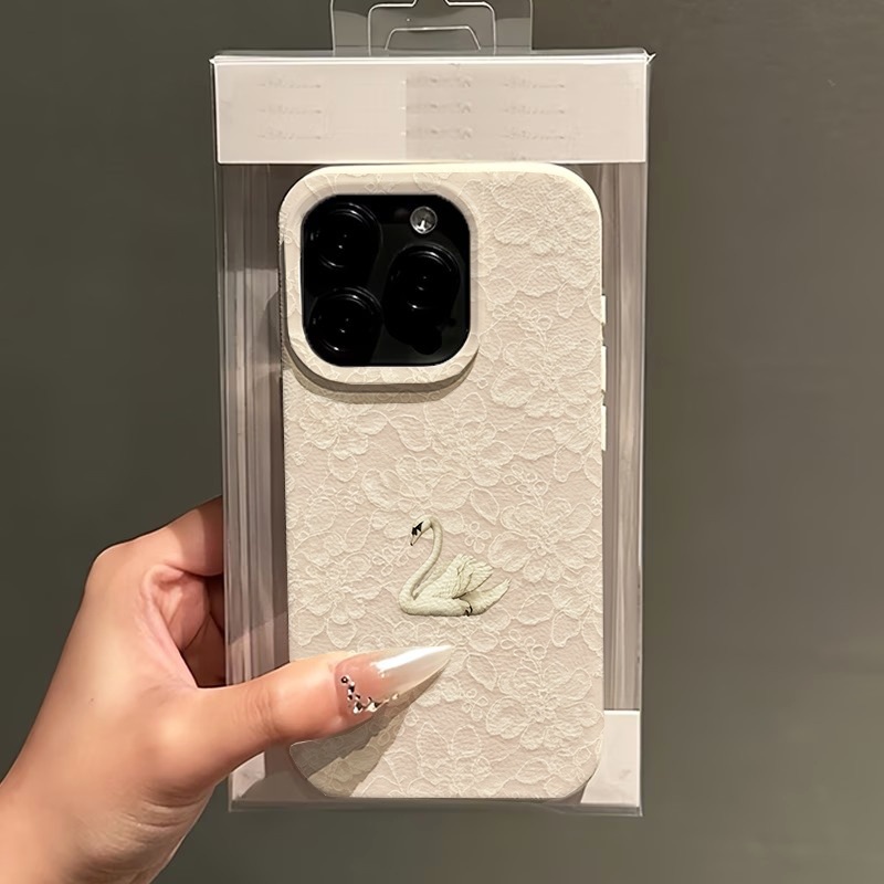 レーススワン柄ライチテクスチャスマホケース iPhone 1 - Phone Cases Iphone 13 のレビューと価格