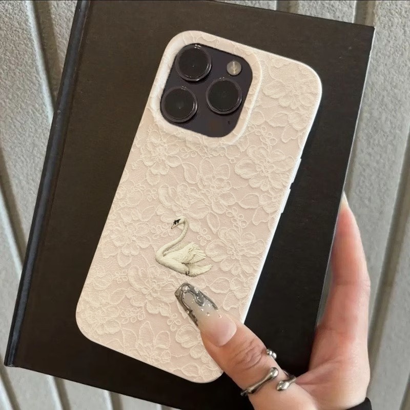レーススワン柄ライチテクスチャスマホケース iPhone 1 - Phone Cases Iphone 13 のレビューと価格