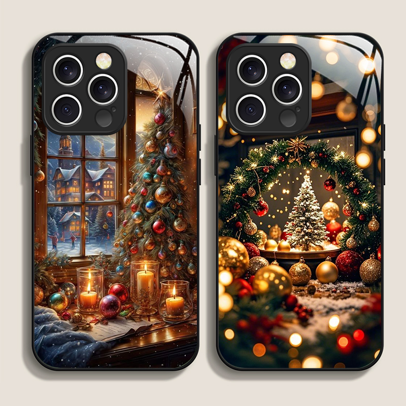 クリスマスツリー ギフト 雪景色 クリエイティブ スマホケー - Phone Cases For Iphone 16 のレビューと価格