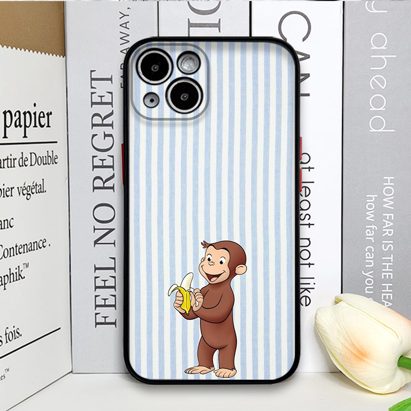 漫画風ストライプ柄の猿が猫を抱くiPhoneケース iPho - Phone Cases Xr Iphone のレビューと価格