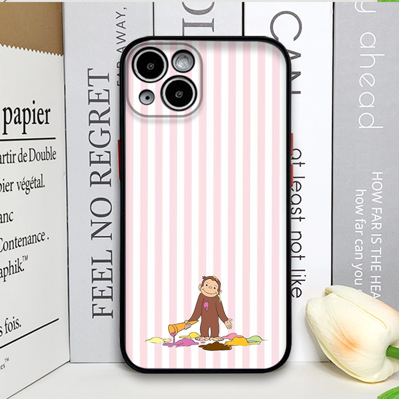 漫画風ストライプ柄の猿が猫を抱くiPhoneケース iPho - Phone Cases Xr Iphone のレビューと価格
